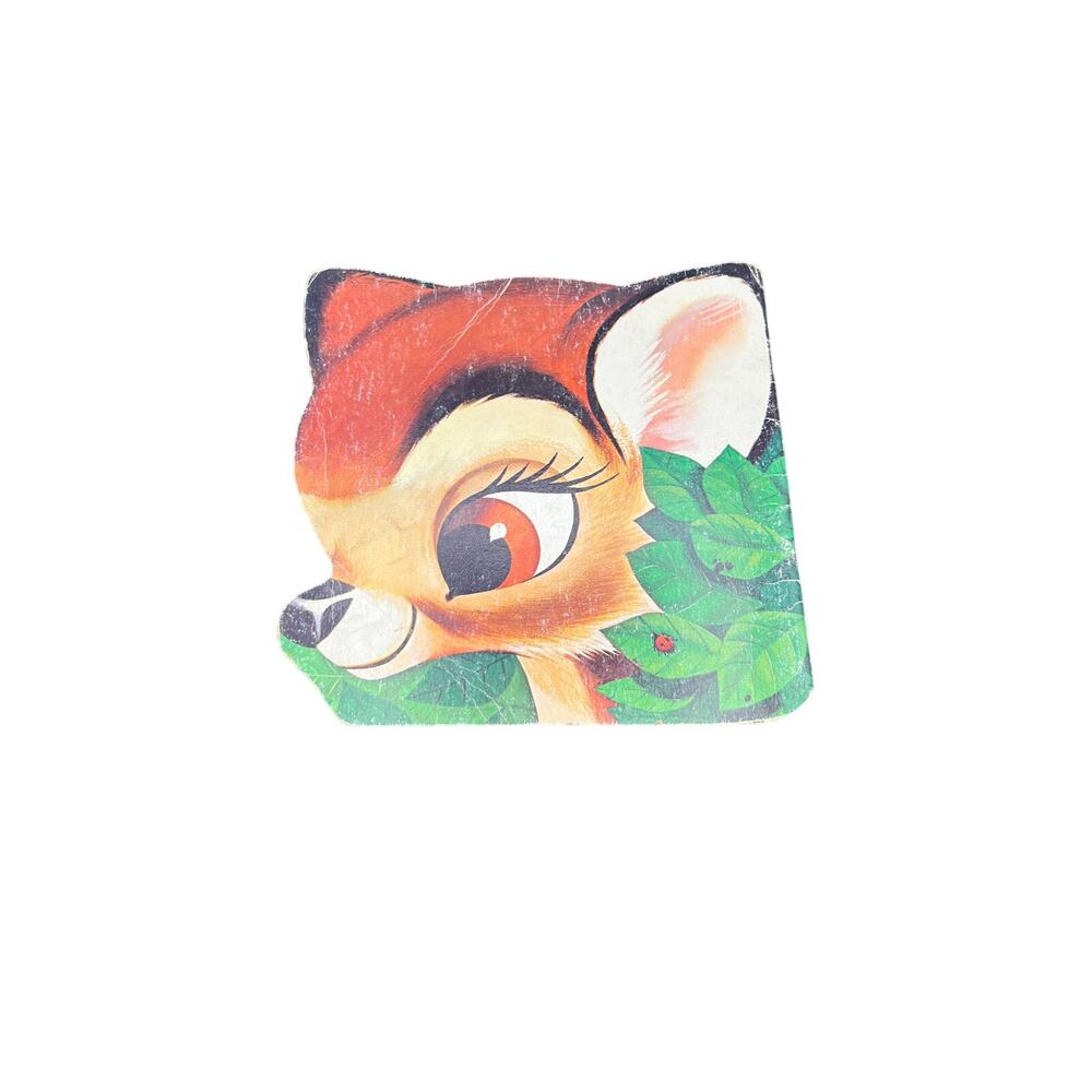 🦌 Vintage Disney Bambi Shaped Book Die Cut Storybook Retro Childrens Decor - Picture 2 of 2